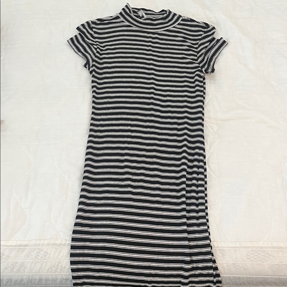Striped Black and White Women's Dress